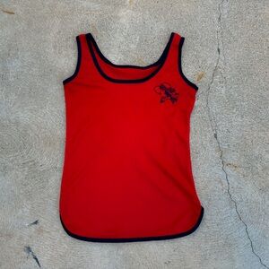 70s Art Deco Red and Blue Tank Top